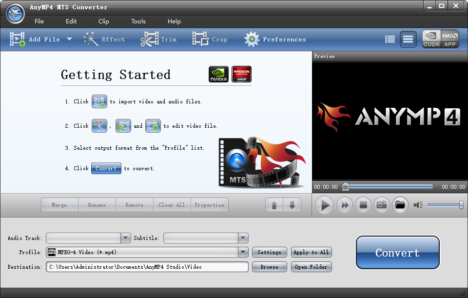 AnyMP4 MTS Converter V6.2.52 MTS格式转换软件免费版