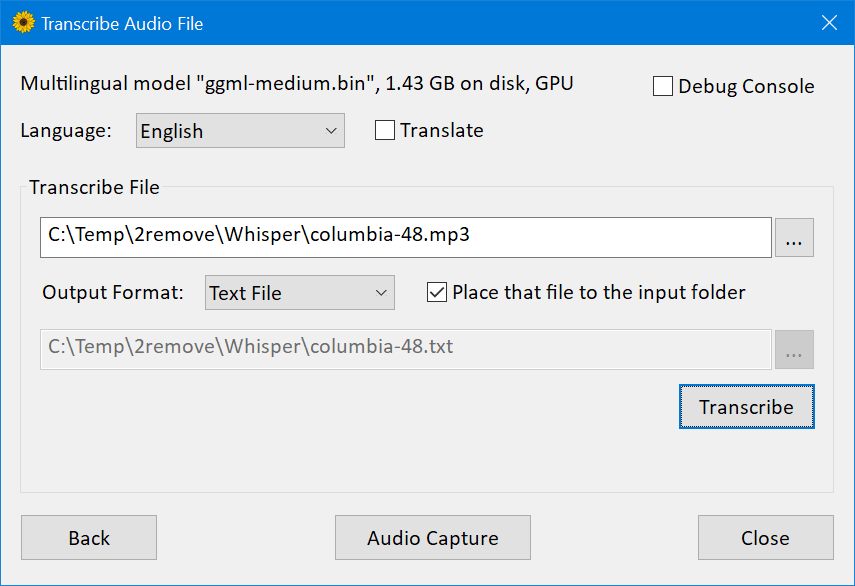 语音转文字Whisper v1.12(包含模型文件：ggml-large.bin)-图片2